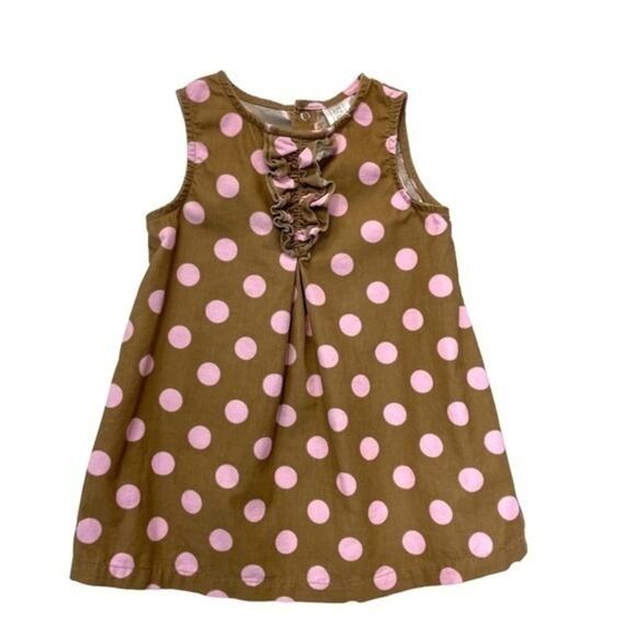 Carter’s Polka Dot Dress Brown Pink Corduroy Size 18 Months - Picture 7 of 7